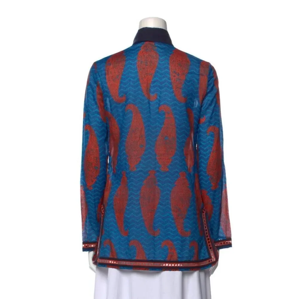 Tory Burch V-Neck Shirt multicolor paisley tunic